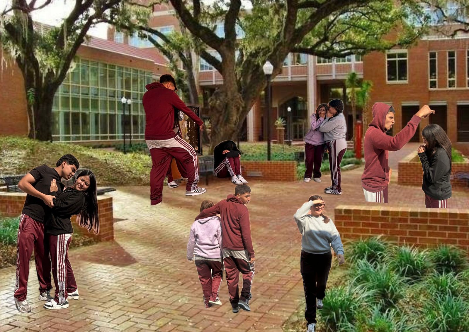 Collage sobre tipos de violencia escolar