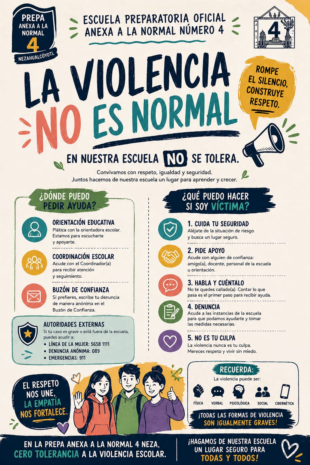 Cartel de no a la violencia sexual
